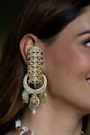 Shop_Joules By Radhika_Multi Color Stones, Pearls, Beads Royal Kundan Meenakari Bridal Ear Cuffs _at_Aza_Fashions