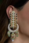 Joules By Radhika_Multi Color Stones, Pearls, Beads Royal Kundan Meenakari Bridal Ear Cuffs _Online_at_Aza_Fashions