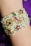 Joules By Radhika_Multi Color Beads, Stones Emerald Radiance Beaded Bracelet _Online_at_Aza_Fashions