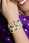 Shop_Joules By Radhika_Multi Color Beads, Stones Emerald Radiance Beaded Bracelet _at_Aza_Fashions