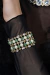 Shop_Joules By Radhika_Green Beads, Pearls, Stones Beaded And Studded Bracelet _at_Aza_Fashions
