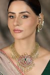 Buy_Joules By Radhika_Multi Color Stones, Pearls Majestic Heartfall Cascading Necklace Set_at_Aza_Fashions