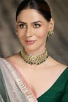 Buy_Joules By Radhika_Multi Color Stones, Pearls Grace Aura Antique Embellished Choker Set _at_Aza_Fashions