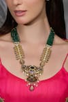 Shop_Joules By Radhika_Multi Color Tavisha Threads Embellished Pendant Necklace _at_Aza_Fashions