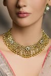 Shop Joules By Radhika Multi Color Kundan Floral Embellished Necklace at Aza Fashions Shop_Joules By Radhika_Multi Color Kundan Floral Embellished Necklace _at_Aza_Fashions