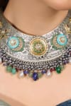 Joules By Radhika_Multi Color Boho Maharani Choker Necklace _Online_at_Aza_Fashions