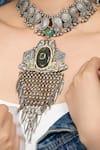 Joules By Radhika_Silver Plated Agnika Spear Pendant Necklace _Online_at_Aza_Fashions