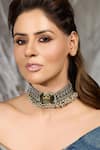 Buy_Joules By Radhika_Silver Plated Mehru Antique Choker Necklace _at_Aza_Fashions