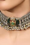 Joules By Radhika_Silver Plated Mehru Antique Choker Necklace _Online_at_Aza_Fashions