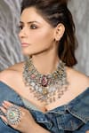 Buy_Joules By Radhika_Silver Plated Chandrika Heritage Dangling Necklace _at_Aza_Fashions
