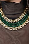 Joules By Radhika Green Regal Aura Polki Necklace Online at Aza Fashions Joules By Radhika_Green Regal Aura Polki Necklace _Online_at_Aza_Fashions