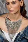 Buy_Joules By Radhika_Silver Plated Shadow Grace Oxidized Choker Necklace _at_Aza_Fashions