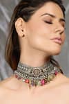 Buy_Joules By Radhika_Multi Color Vibrant Boho Choker Necklace _at_Aza_Fashions