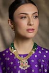 Buy Joules By Radhika Multi Color Stones, Pearls Radiant Regal Emerald Embellished Necklace Set at Aza Fashions Buy_Joules By Radhika_Multi Color Stones, Pearls Radiant Regal Emerald Embellished Necklace Set _at_Aza_Fashions