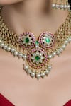 Joules By Radhika Multi Color Gemstones, Pearls Meher Malika Embellished Bridal Necklace Set Online at Aza Fashions Joules By Radhika_Multi Color Gemstones, Pearls Meher Malika Embellished Bridal Necklace Set _Online_at_Aza_Fashions