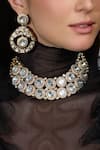 Shop_Joules By Radhika_Gold Plated Stones, Crystals Heerani Kundan Choker Necklace Set _at_Aza_Fashions