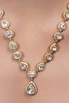 Joules By Radhika_Gold Plated Stones Sunehri Saaz Embellished Necklace And Earrings Set _Online_at_Aza_Fashions