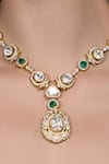 Joules By Radhika_Gold Plated Stones, Beads, Crystals Panna Vilas Embellished Necklace Set _Online_at_Aza_Fashions