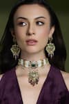 Buy_Joules By Radhika_Multi Color Pearls, Stones, Beads Riwaayat Rooh Kundan Choker Set _at_Aza_Fashions