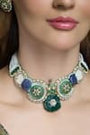 Shop_Joules By Radhika_Multi Color Beads, Stones, Pearls, Crystals Samar Embellished Necklace Set _at_Aza_Fashions