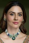 Buy_Joules By Radhika_Multi Color Beads, Stones, Pearls, Crystals Samar Embellished Necklace Set _at_Aza_Fashions