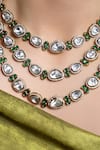 Joules By Radhika_Gold Plated Stones Samragi Layered Kundan Embellished Necklace Set _Online_at_Aza_Fashions