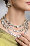 Shop_Joules By Radhika_Gold Plated Stones Kanaka Layered Embellished Necklace Set _at_Aza_Fashions