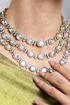 Joules By Radhika_Gold Plated Stones Kanaka Layered Embellished Necklace Set _Online_at_Aza_Fashions