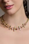 Shop_Joules By Radhika_Multi Color Stones Kanaka Blossom Embellished Necklace Set _at_Aza_Fashions