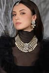 Buy_Joules By Radhika_Gold Plated Pearls, Stones, Crystals Sitara Cascade Embellished Necklace Set _at_Aza_Fashions