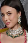 Buy_Joules By Radhika_Gold Plated Pearls, Stones Zahra Mirror Drop Embellished Necklace Set _at_Aza_Fashions