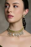 Buy_Joules By Radhika_Gold Plated Pearls, Stones Embellished Necklace Set _at_Aza_Fashions