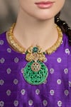 Shop_Joules By Radhika_Multi Color Emerald Royalty Necklace _at_Aza_Fashions