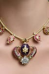 Joules By Radhika_Multi Color Kundan Temple Pendant Necklace _Online_at_Aza_Fashions