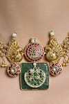 Joules By Radhika_Multi Color Temple Coin Peacock Necklace _Online_at_Aza_Fashions
