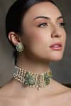 Buy_Joules By Radhika_Multi Color Pearls, Stones, Crystals Regal Embellished Necklace Set _at_Aza_Fashions