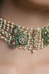 Joules By Radhika_Multi Color Pearls, Stones, Crystals Regal Embellished Necklace Set _Online_at_Aza_Fashions