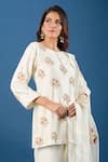 Buy_Samyukta Singhania_Cream Silk, Organza Zari, Sequins, Pearls, Embroidery Round Butti Kurta Set _Online_at_Aza_Fashions