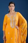 Buy_Samyukta Singhania_Yellow Crepe, Chinon Mirrors, Embroidery, Zari, Gota Patti Butti Kurta Set _Online_at_Aza_Fashions