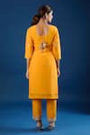 Shop_Samyukta Singhania_Yellow Crepe, Chinon Mirrors, Embroidery, Zari, Gota Patti Butti Kurta Set _at_Aza_Fashions