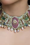 Joules By Radhika_Multi Color Zarreen Polki Embellished Bridal Necklace _Online_at_Aza_Fashions