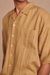 Buy_Saphed_Beige Linen Camp Collar Shirt 