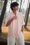 Buy_Saphed_Blush Linen Camp Collar Shirt _at_Aza_Fashions