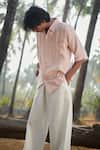 Buy_Saphed_Blush Linen Camp Collar Shirt _Online_at_Aza_Fashions