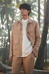 Buy Saphed Brown Linen Mousse Overshirt at Aza Fashions Buy_Saphed_Brown Linen Mousse Overshirt _at_Aza_Fashions