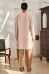 Shop_Saphed_Blush Linen Mousse Kurta Set _at_Aza_Fashions