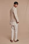 Shop_Saphed_Off White Linen Undyed Bandhgala Jacket _Online_at_Aza_Fashions