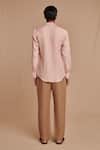 Shop_Saphed_Blush Linen Oxford Shirt _at_Aza_Fashions