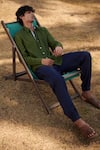Shop Saphed Green Linen Oxford Shirt Shop_Saphed_Green Linen Oxford Shirt