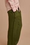 Shop_Saphed_Olive Green Linen Safari Lounge Pant _Online_at_Aza_Fashions
